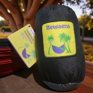 NWT Sewanta Double Nylon Hammock 500# Black & Light Grey